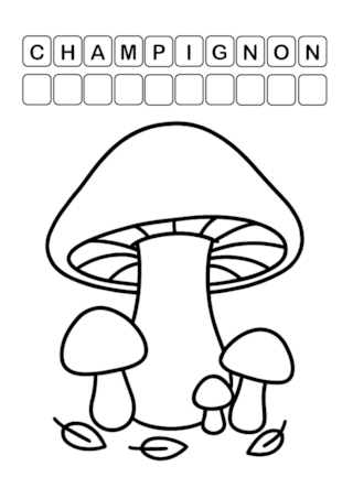 Coloriage d'automne - champignon