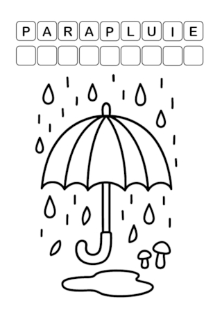 Coloriage d'automne - parapluie