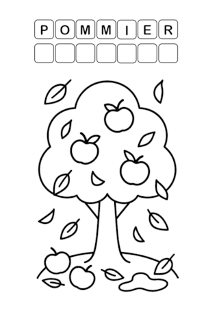Coloriage d'automne - pommier