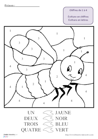 Coloriage magique abeille