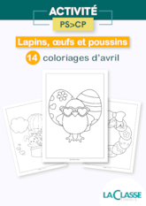 Coloriages d'avril : 14 fiches lapins, œufs et poussins