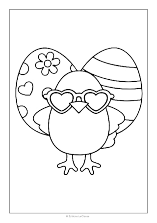 Coloriages d'avril : 14 fiches lapins, œufs et poussins