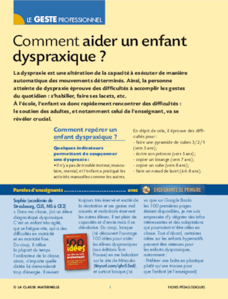 Comment aider un enfant dyspraxique ?