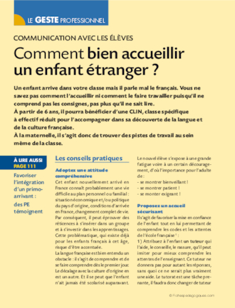 Comment bien accueillir un enfant étranger ?