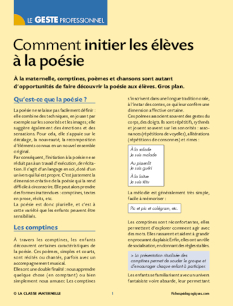 Comment initier les élèves à la poésie