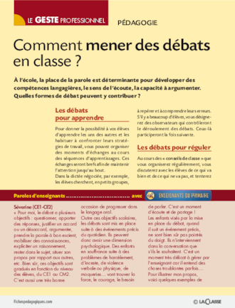 Comment mener des débats en classe ?