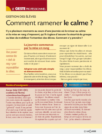 Comment ramener le calme ?