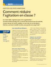 Comment réduire l'agitation en classe ?