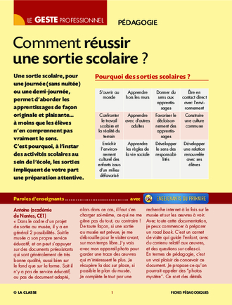 Comment réussir une sortie scolaire ?