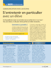 Comment s'entretenir en particulier avec un élève ?