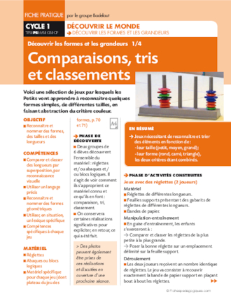 Comparaisons, tris et classements