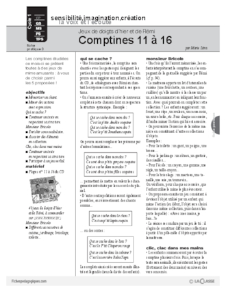 Comptines 11 à 16