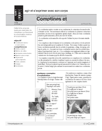 Comptines et psychomotricité (4) / Comptines et coordination