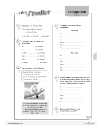 Conjugaison CE2 (3) / Verbes du 2e groupe au présent