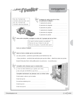 Conjugaison CE2 (5) / Verbes du 2e et 3e groupes au futur