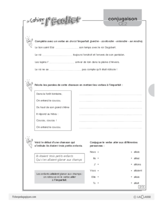 Conjugaison CE2 (8) / Verbes du 2e groupe à l'imparfait