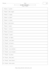 Conjugaison présent groupe 1