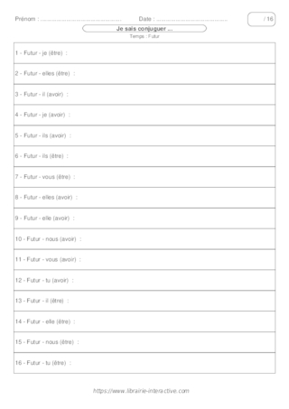 Conjuguer Les Verbes Etre Et Avoir Au Futur De L Indicatif Fichespedagogiques Com