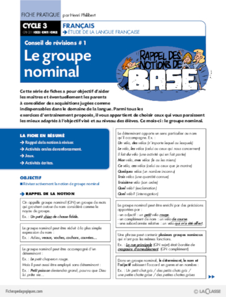 Conseil de révisions (1) / Le groupe nominal