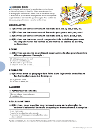 Conseil de révisions (8) Les homophones grammaticaux