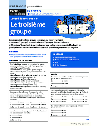 Conseils de révisons (6). Le troisième groupe