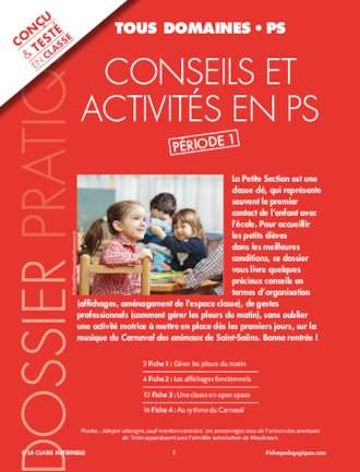 Conseils et activités en PS - Période 1