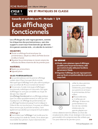 Conseils et activités en PS - Période 1