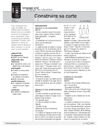 Construire sa carte d'identité