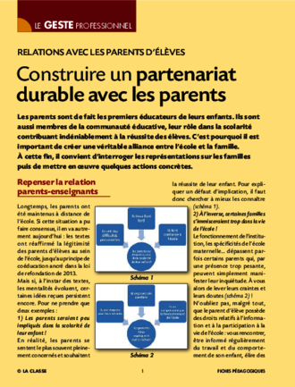 Construire un partenariat durable avec les parents