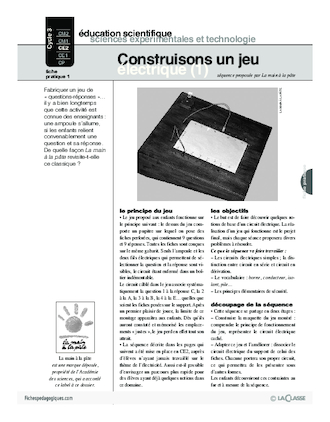 Construisons un jeu électrique (1)