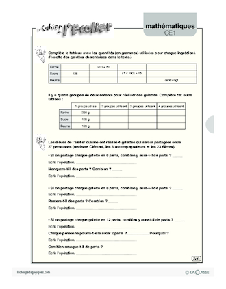 Contes à compter (6) / Activité cuisine