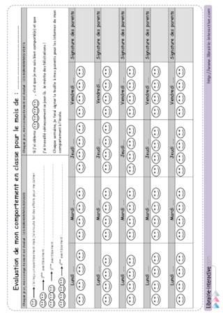 Contrat de comportement (lien famille)