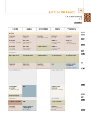 CP - 5 Emplois du temps - 2017