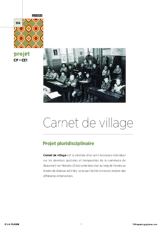 CP/CE1 - Projet pluridisciplinaire 2016 - Carnet de village