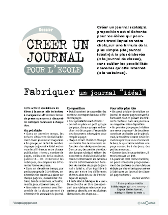 Créer un journal pour l'école