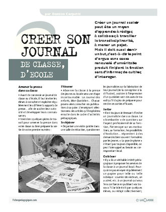 Créer un journal pour l'école