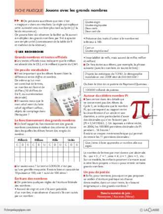 Curiosités et leçons de choses (4) / Jouons avec les grands nombres