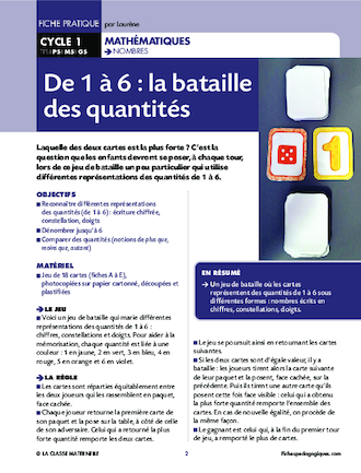 De 1 à 6 : la bataille des quantités