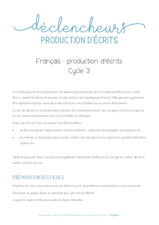 Déclencheurs de production d'écrits