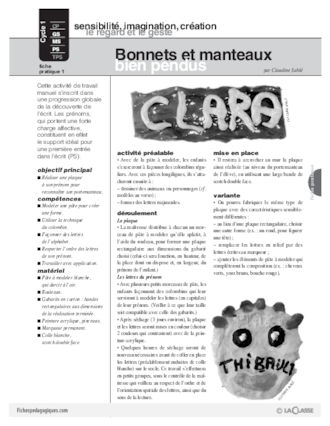 Découvrir l'écrit (1) / Bonnets et manteaux