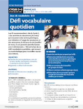 Défi vocabulaire quotidien