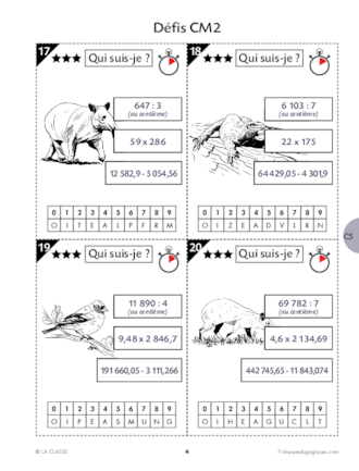 Défis calcul - Janvier