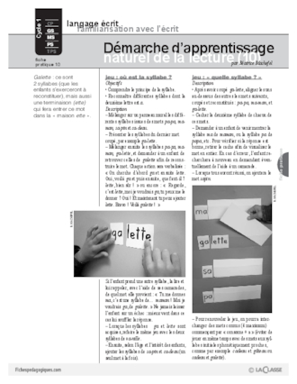 Démarche d'apprentissage naturel de la lecture (10)