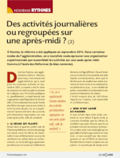 Des activités journalières ou regroupées sur une après-midi ? (2)