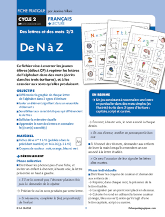 Des lettres et des mots - De N à Z 2/2