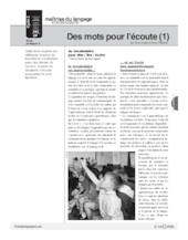 Des mots pour l'écoute (1)