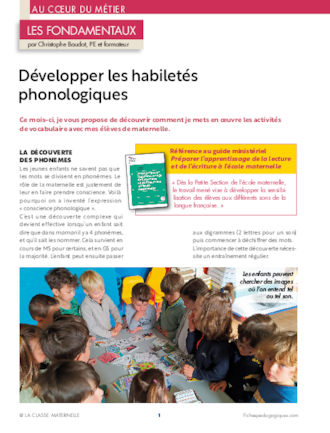 Développer les habiletés phonologiques