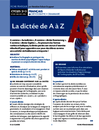 Dictée de A à Z