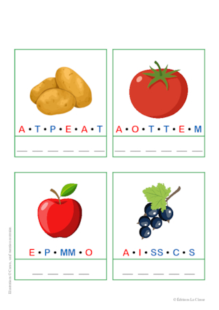 Dictées muettes - Les fruits et les légumes