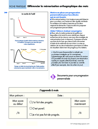 Différencier la mémorisation orthographique des mots